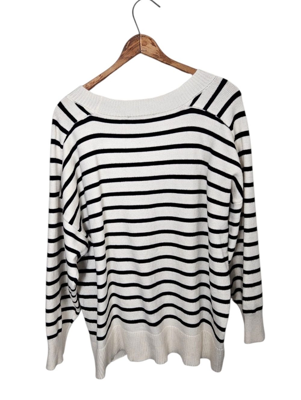 Truth By Republic Black and White Striped Sweater, size 3X - Picture 3 of 4